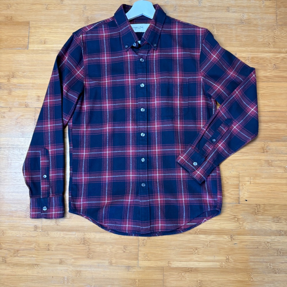 Abercrombie & Fitch‎ Men's  Soft Flannel Button Down Plaid Shirt XS Long Sleeve
